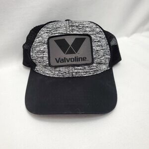 Valvoline Hat Cap Snap Back Black Gray Mesh Trucker Patch Mens Oil Change